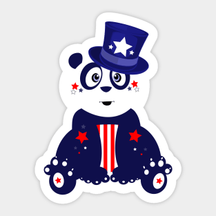 Patriotic Panda Sticker